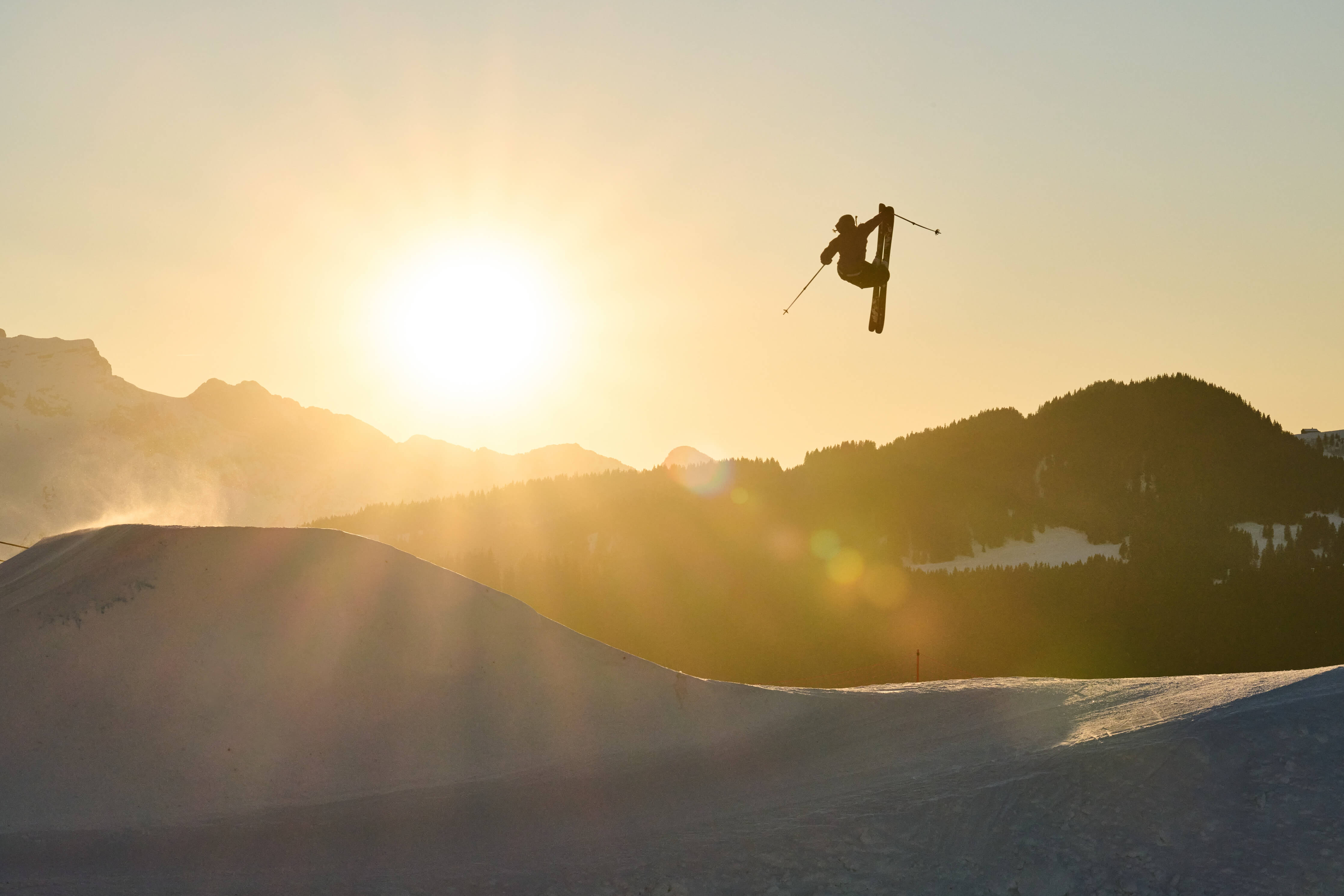 Sunshine and skiing.