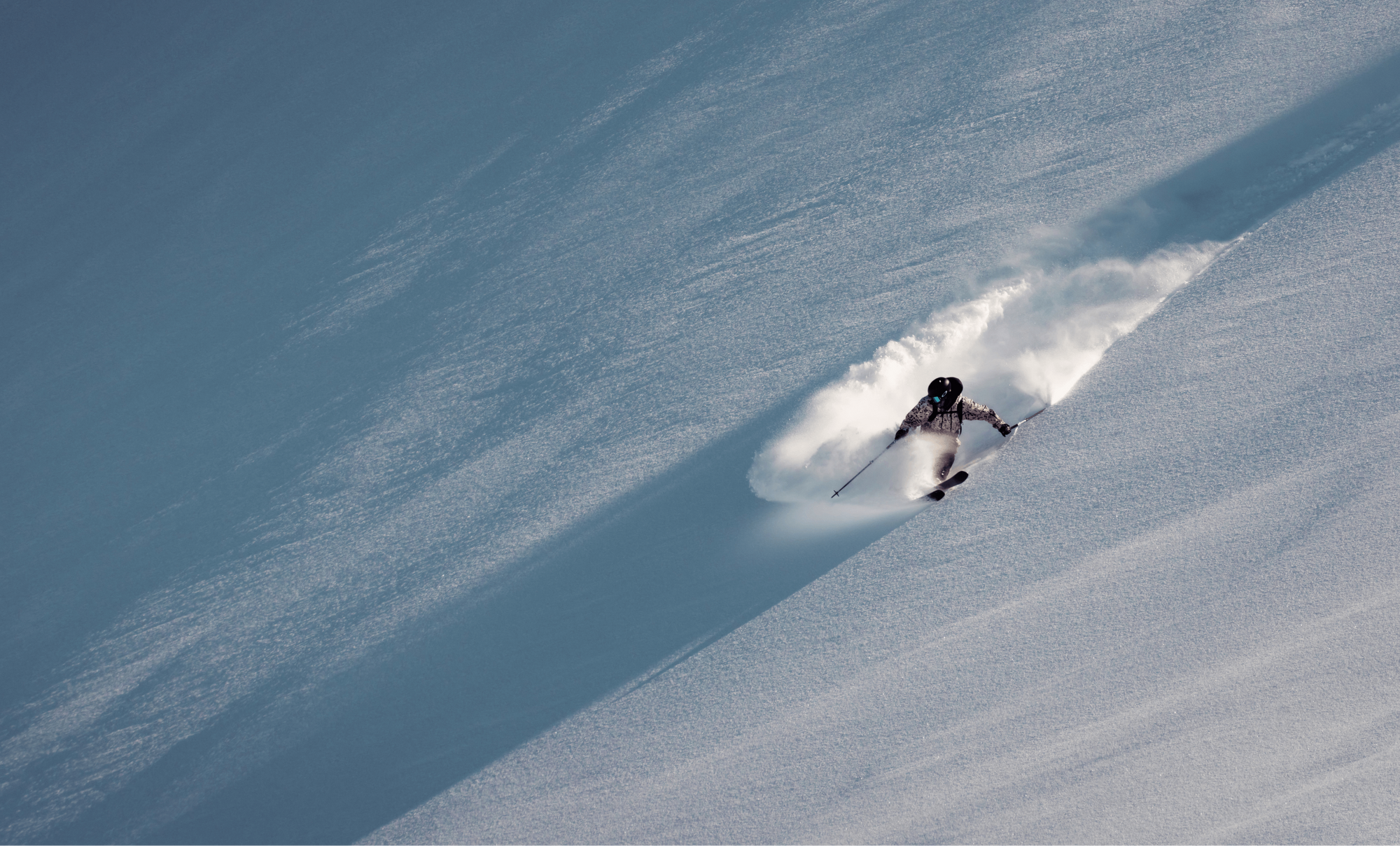 Skiing down the slope